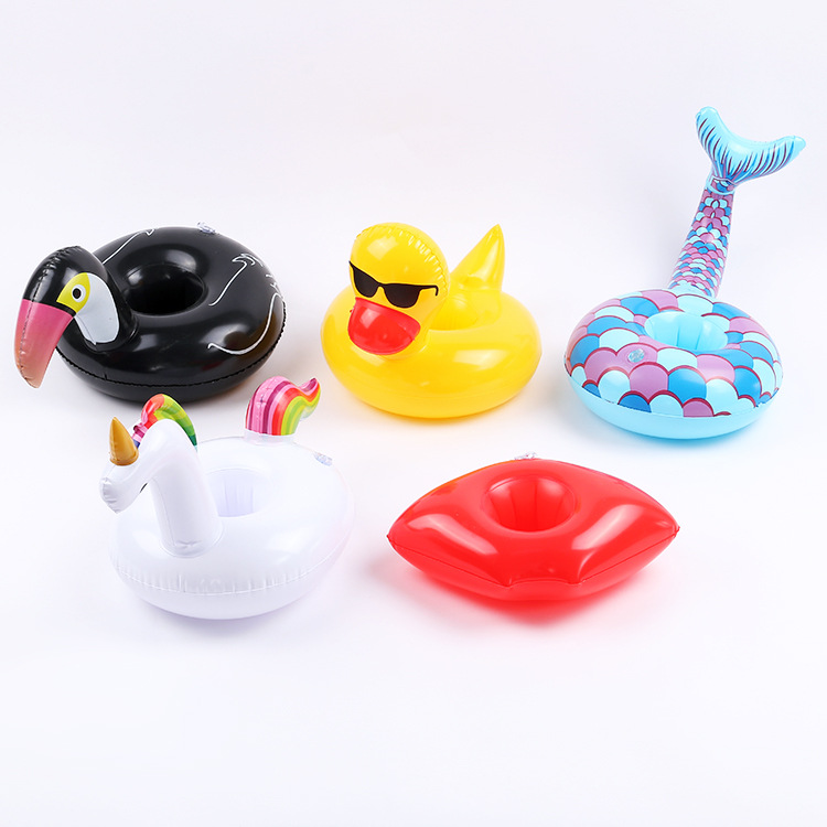 In stock supply PVC inflatable water toys Firebird cup holder water inflatable coaster floating drink cup holder