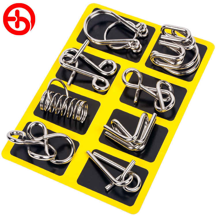Intelligence buckle 8-piece set ABCD metal puzzle nine series release buckle wholesale intelligence buckle 8-piece set