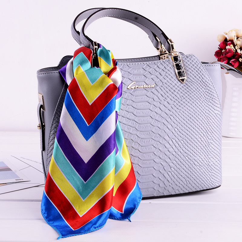 2020 new spring/summer autumn scarf women's artificial silk all-match professional small square scarf wholesale with bag all-match small scarf