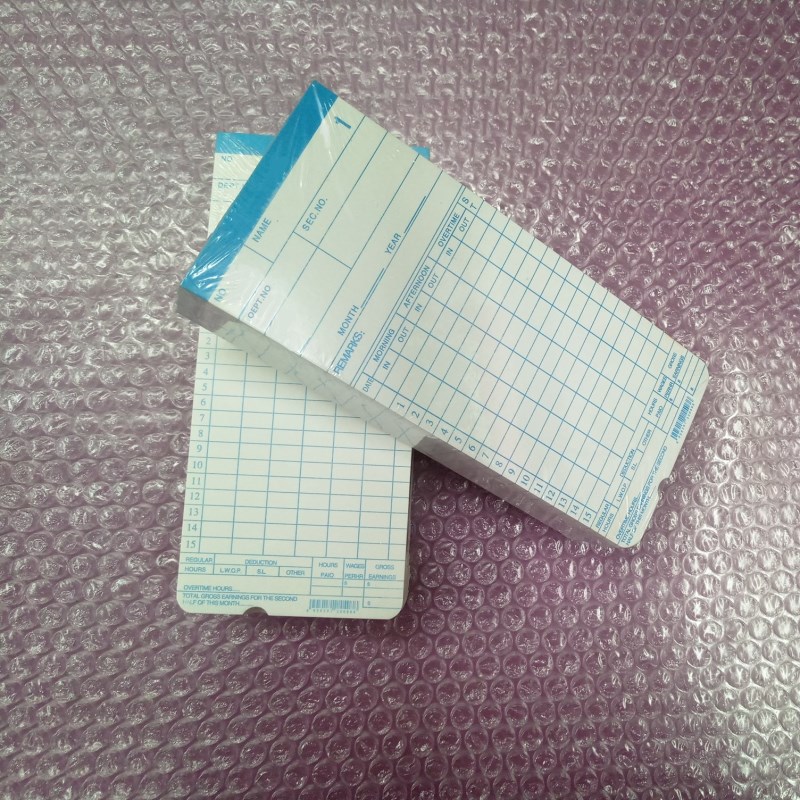 Special attendance card for export English clock