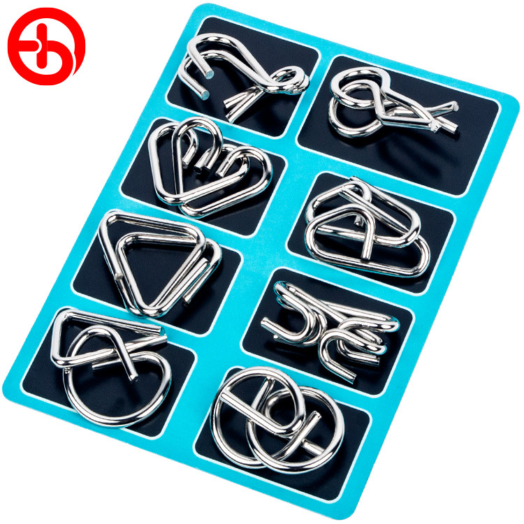 Intelligence buckle 8-piece set ABCD metal puzzle nine series release buckle wholesale intelligence buckle 8-piece set
