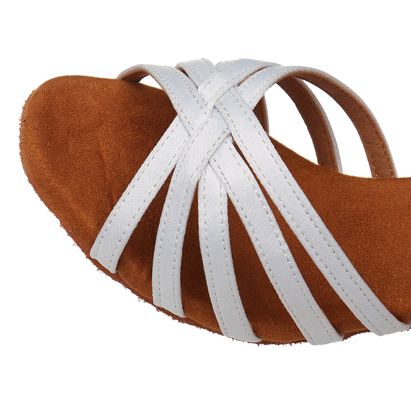 Ladies Adult New Product Medium Heel 5cm Indoor Professional National Standard Latin Dance Shoes Satin Grade Examination Teacher Shoes Micro Business