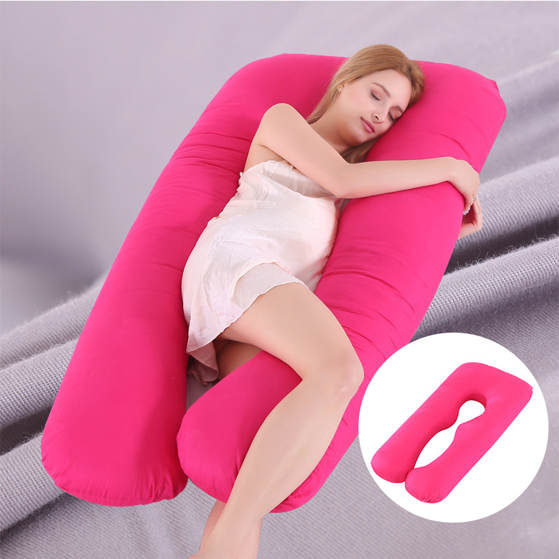 Cross-border U-shaped cotton pregnant women pillow cushion waist pillow multifunctional waist support side sleeping pillow core pillow factory direct sales