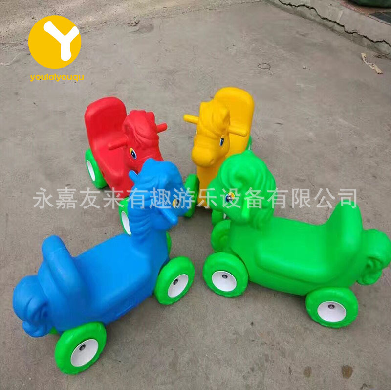 Manufacturer Wholesale Kidsren's Environmentally Friendly Plastic Rocking Horse_Sliding Car Rocking Horse Combination_Cartoon Animal Four-Wheel Toddler Car