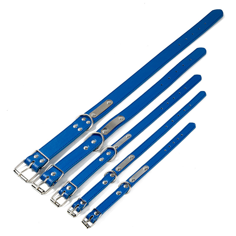 New Stainless Steel Laser Engraving Iron Sheet Pu Pet Collar Anti-Lost Engraved Dog Tag Dog Collar Yiwu Manufacturer