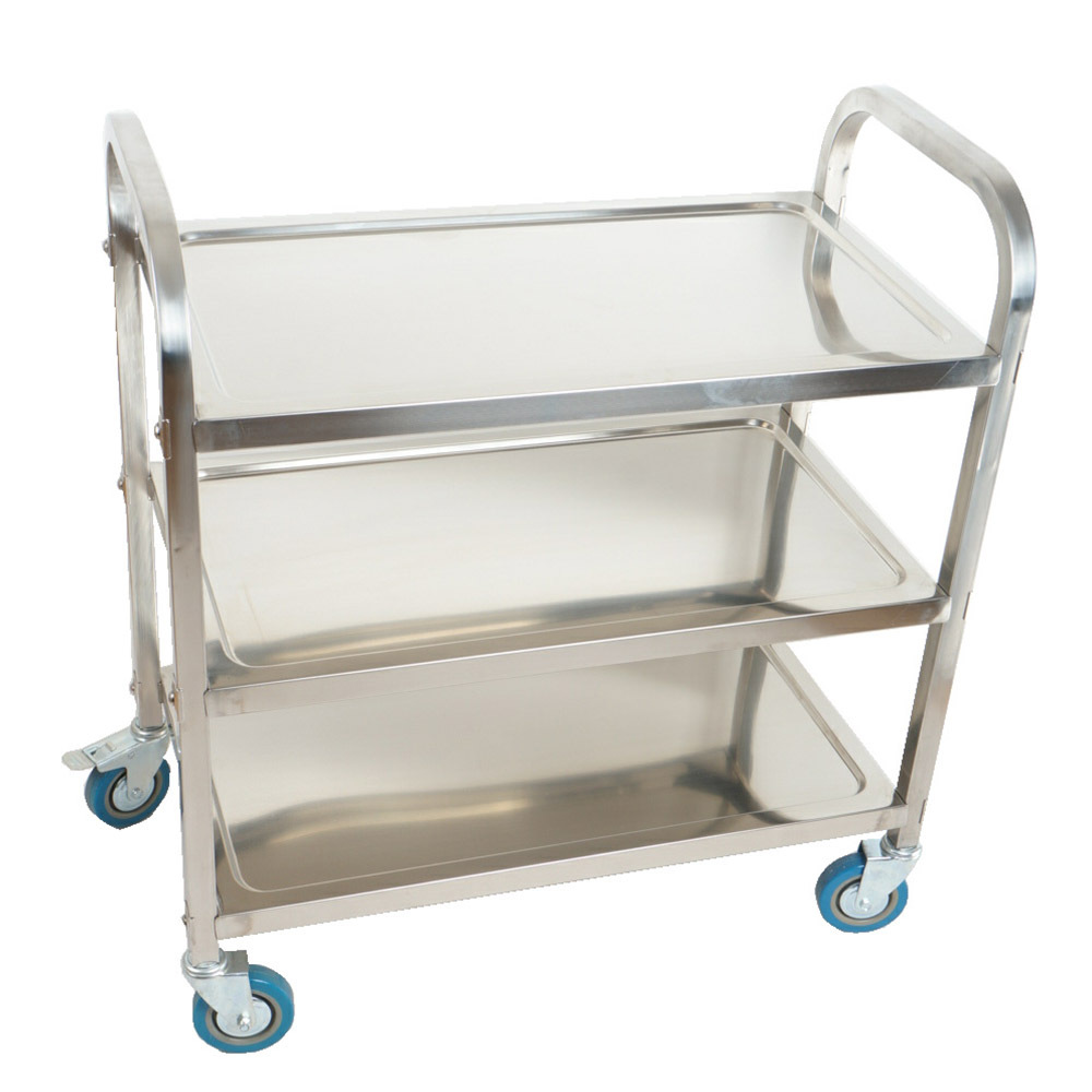 Тележка из нержавеющей стали, трехслойная, для доставки в ресторане
