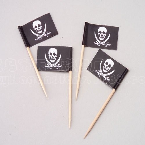 Halloween Toothpick Flag One Piece Toothpick Flag Double Swords Pirate Flag Skull Toothpick Flag Pirate Five Spot