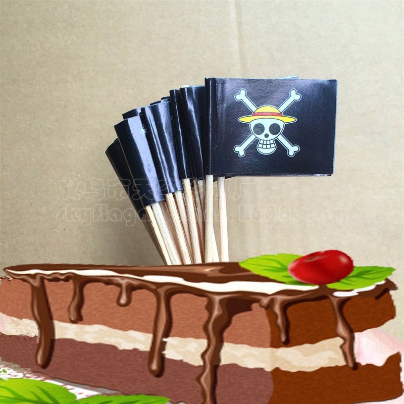 Halloween Toothpick Flag One Piece Toothpick Flag Double Swords Pirate Flag Skull Toothpick Flag Pirate Five Spot
