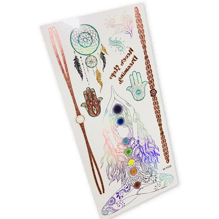 Customized DIY Waterproof and Environmentally Friendly Tattoo Stickers with Pictures, Herbal Juice, Luminous Bronzing Glitter Paper, Lace Face Stickers, Customized