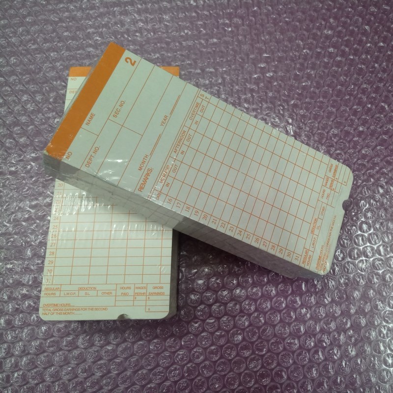 Special attendance card for export English clock