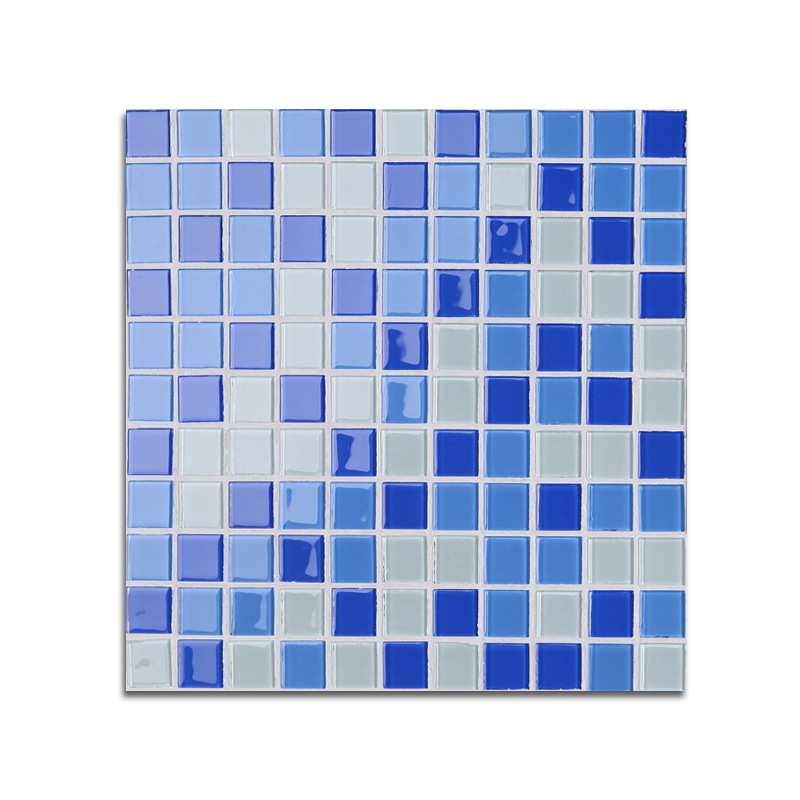 Crystal glass swimming pool mosaic tile swimming pool bathroom blue background wall pool fish pool wall sticker floor tile