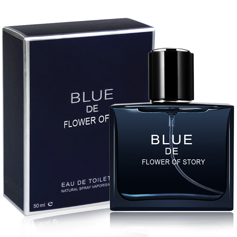 Internet Celebrity Popular Blue Men's Perfume Fresh and Long-Lasting Fragrance Cologne Light Fragrance 50ml Factory Direct Sales Wholesale