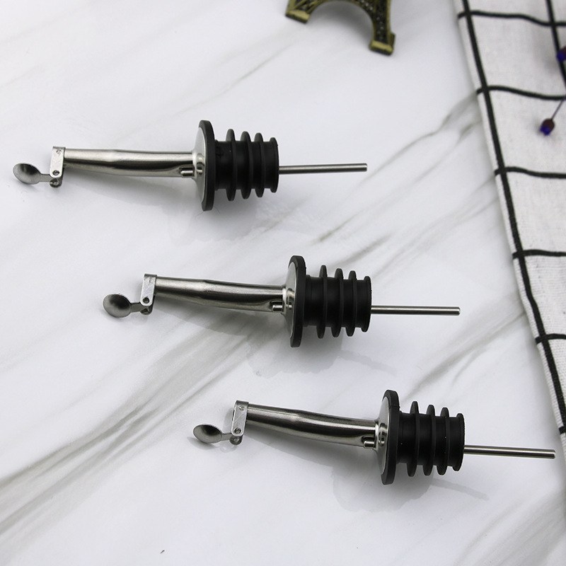 Stainless Steel Pour Wine Mouth Cocktail Shaker Red Wine Stopper Automatic Flip Pour Wine Bottle Stopper