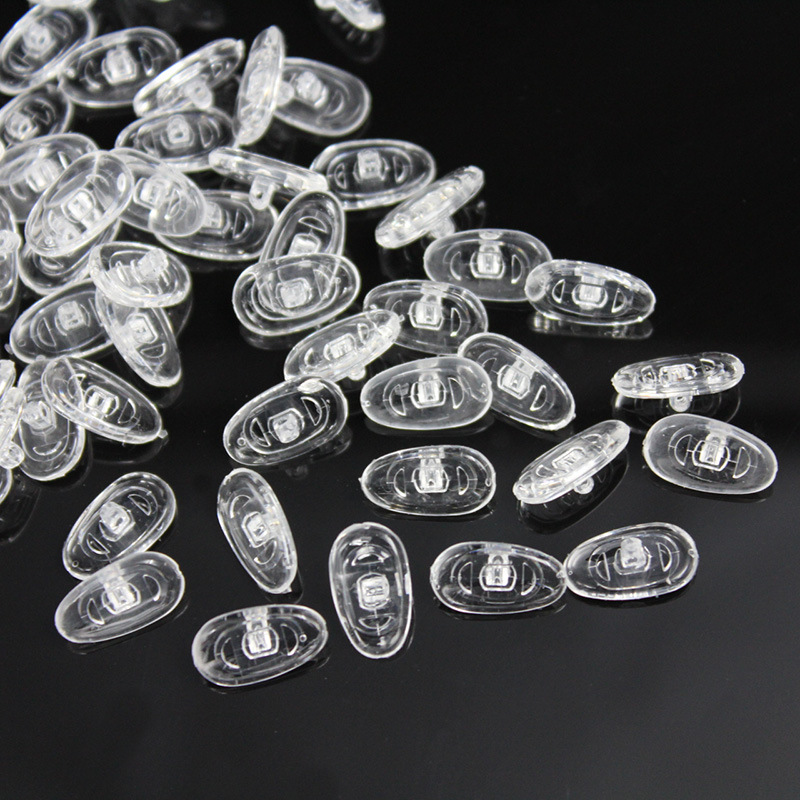 Silicone Nose Pads, Glasses Frame Accessories, Screw-Type Silicone-Coated Plastic Core, Non-Slip Nose Pads, Left and Right Pipe Stickers