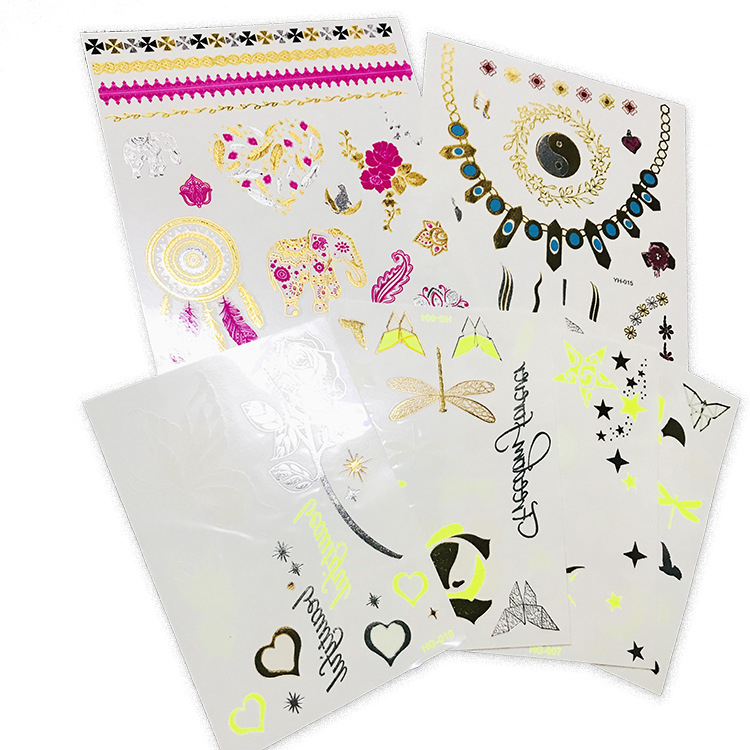 Customized DIY Waterproof and Environmentally Friendly Tattoo Stickers with Pictures, Herbal Juice, Luminous Bronzing Glitter Paper, Lace Face Stickers, Customized