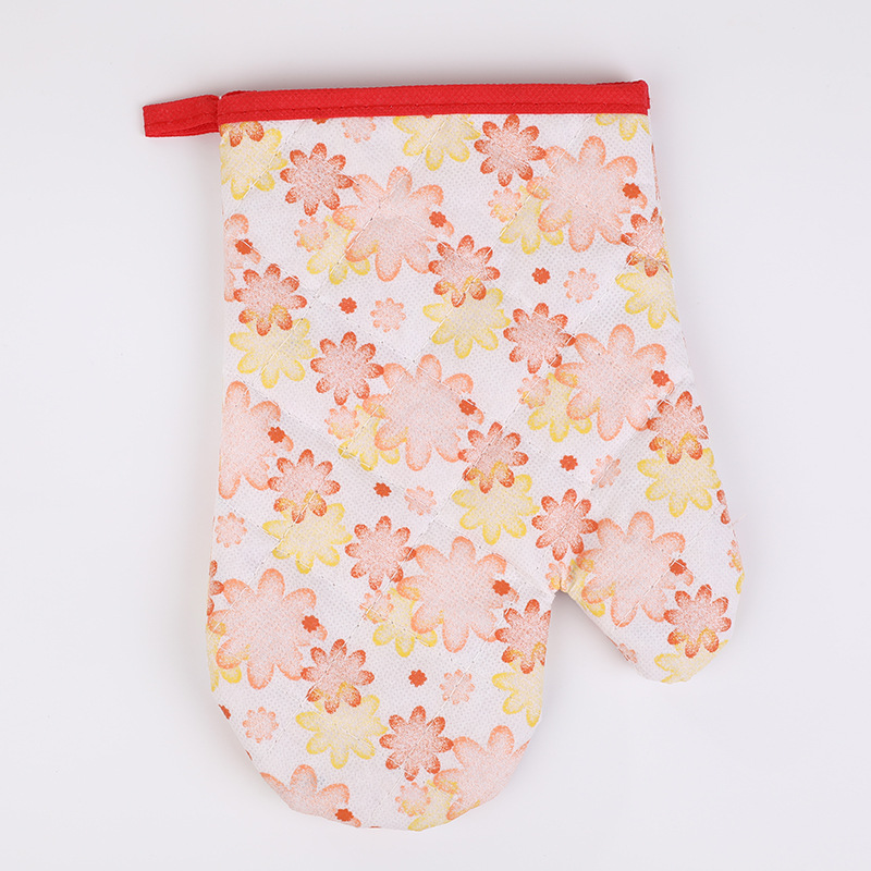 Factory direct non-woven microwave oven gloves baking high temperature resistant oven gloves heat insulation non-slip gloves
