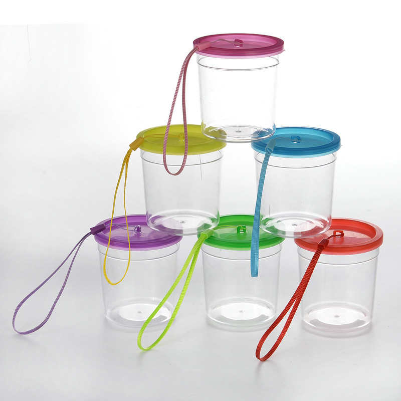 Dou Fish Cup Jellyfish Cup Wholesale Dou Fish Tank Dou Fish Box Mini Small Transparent Plastic Cup with Lid Fish Tank