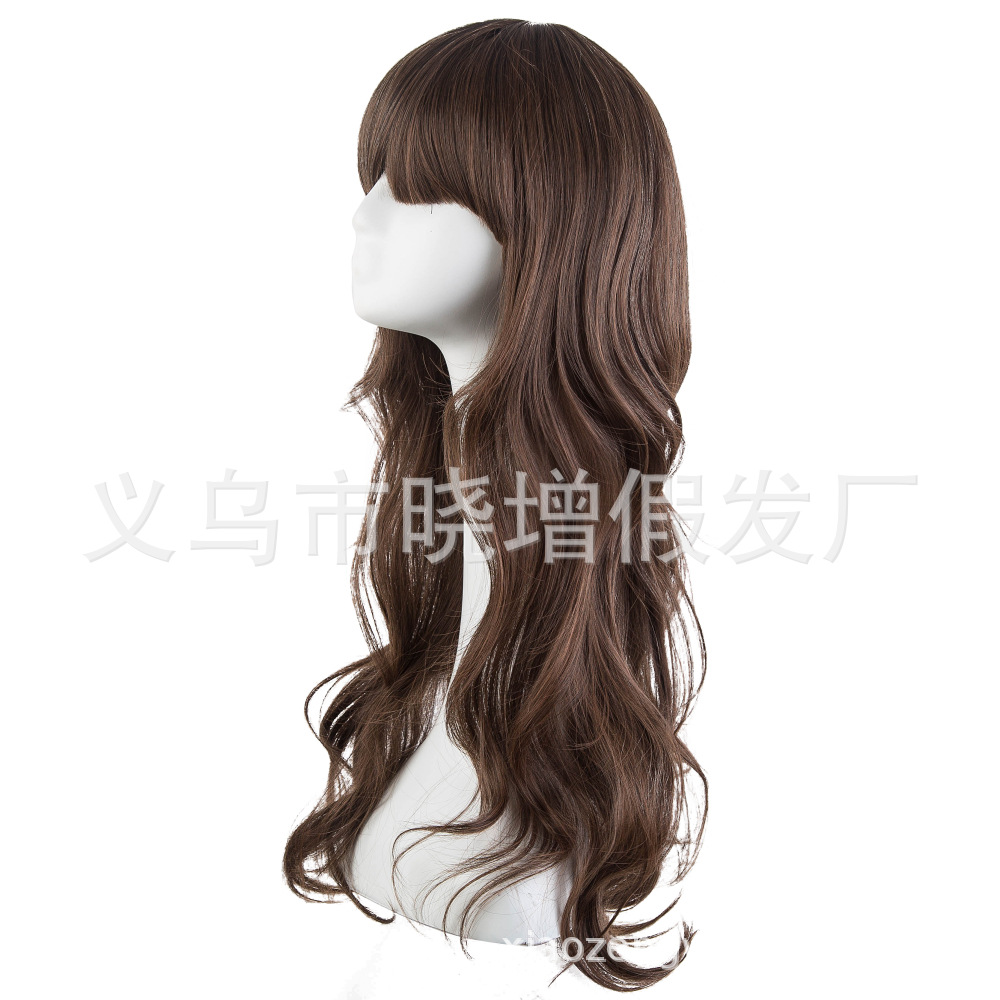 Wig manufacturers wholesale non-mainstream neat long curly hair fashion wig set Amazon AliExpress spot