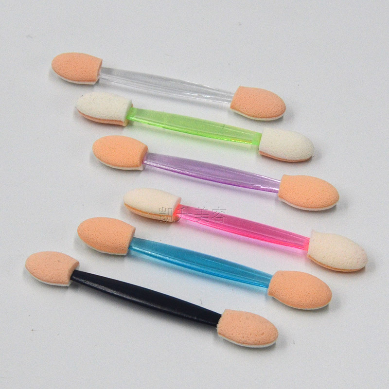 Eye Shadow Stick Flat Rod Transparent Two-Color Skin White Sponge Double-Ended Makeup Brush Sponge Brush Beauty Tool Bulk Portable Version