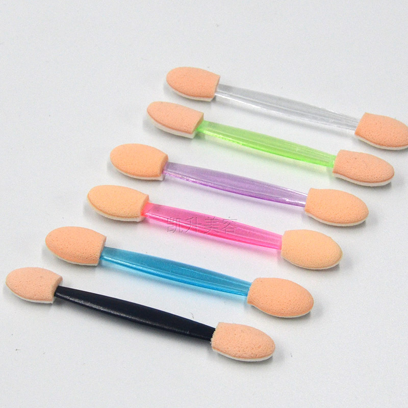 Eye Shadow Stick Flat Rod Transparent Two-Color Skin White Sponge Double-Ended Makeup Brush Sponge Brush Beauty Tool Bulk Portable Version