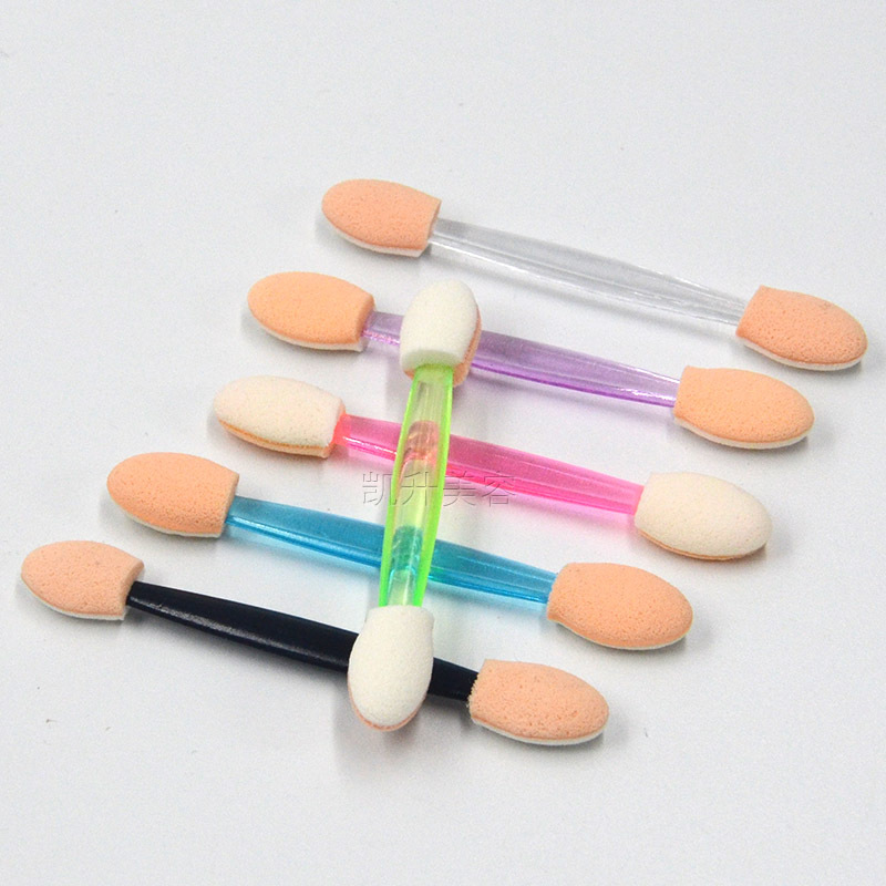 Eye Shadow Stick Flat Rod Transparent Two-Color Skin White Sponge Double-Ended Makeup Brush Sponge Brush Beauty Tool Bulk Portable Version