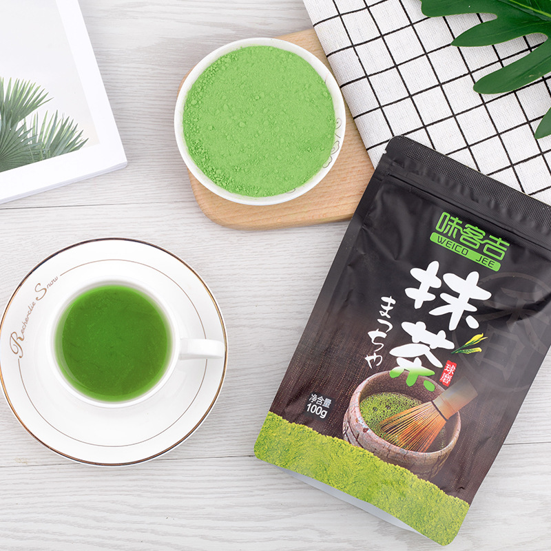 Weikeji Matcha Powder Wholesale Baked Matcha Matcha Hot Selling 100g Factory Direct Sales Wholesale First-Hand Supply