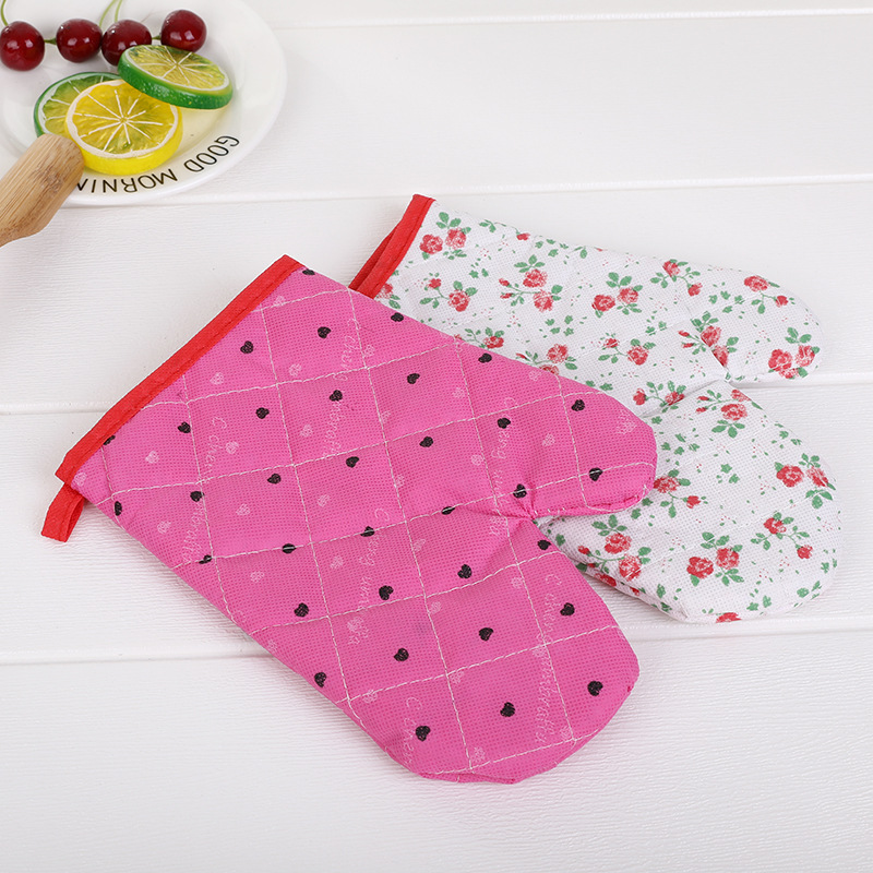 Factory direct non-woven microwave oven gloves baking high temperature resistant oven gloves heat insulation non-slip gloves