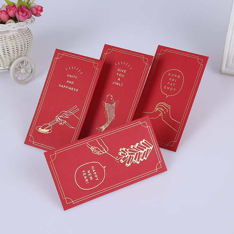 Factory direct color printing gilded LOGO New Year red envelope to develop wedding gift 100 yuan Li is a seal printing