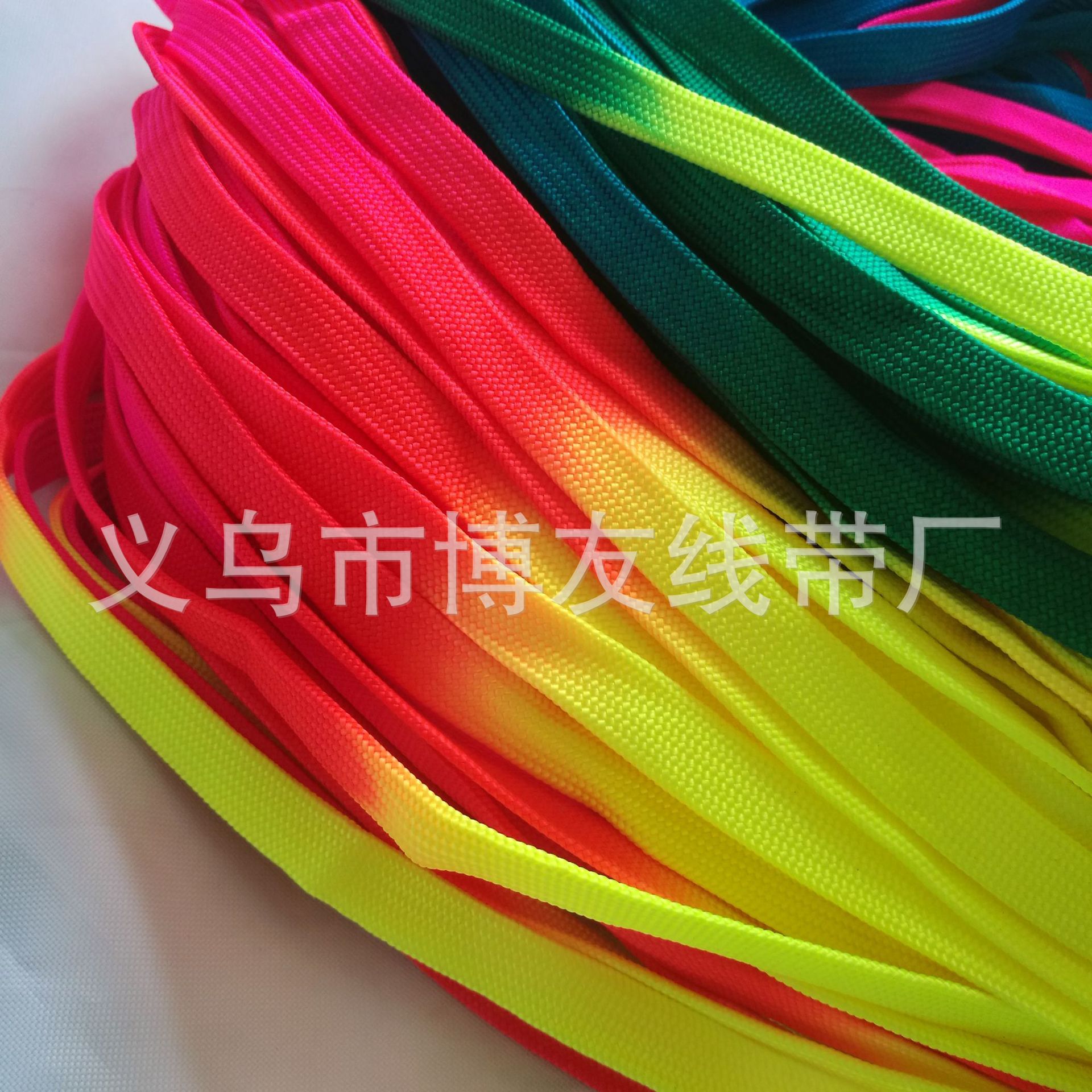 Pet traction rope colorful hollow belt gradient rainbow rope with nylon colorful Webbing factory direct sales
