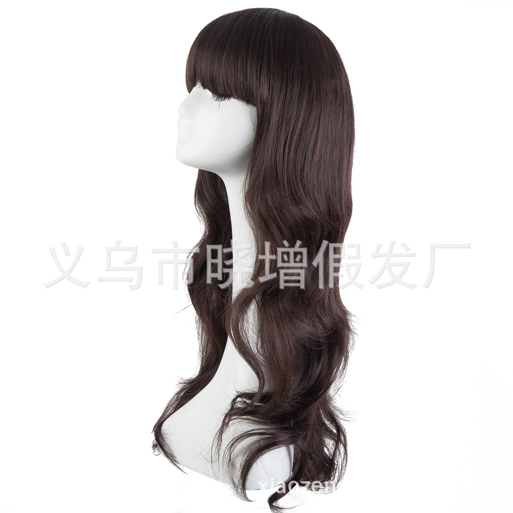 Wig manufacturers wholesale non-mainstream neat long curly hair fashion wig set Amazon AliExpress spot