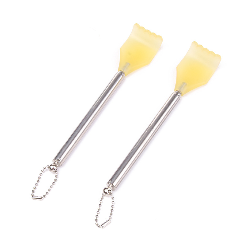 Four-Section Telescopic Tickler for Elderly, Stainless Steel Back Scratcher Massager