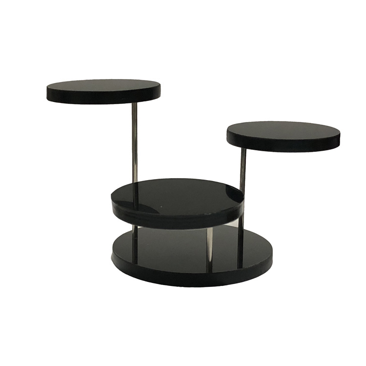 Горячая распродажа акриловая ювелирная кольцо подставка для ювелирных изделий трехуровневая круглая вращающаяся подставка для ювелирных изделий