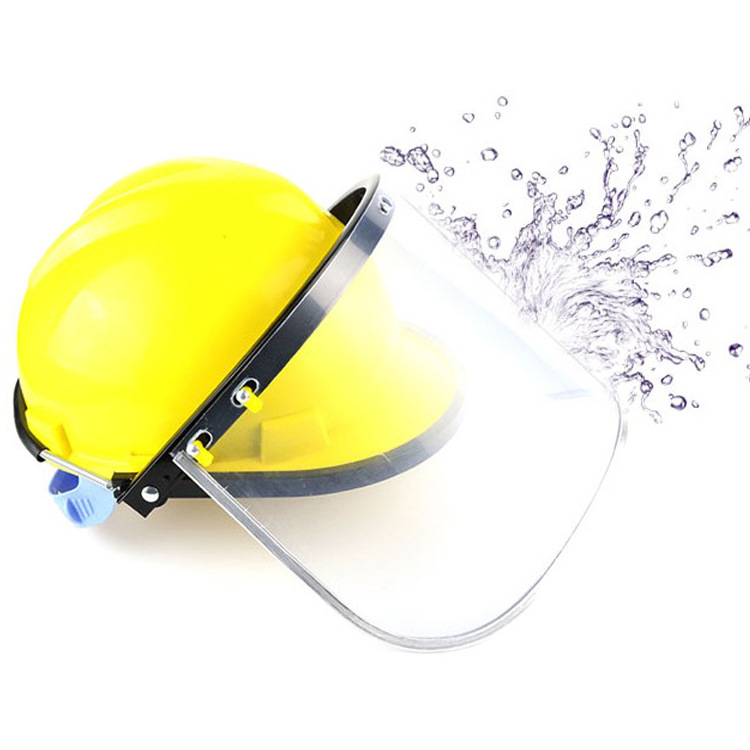 Pvc Visor Anti-Impact Mask Anti-Splash Head-Mounted Visor Anti-Chemical Acid and Alkali with Helmet Bracket Mask