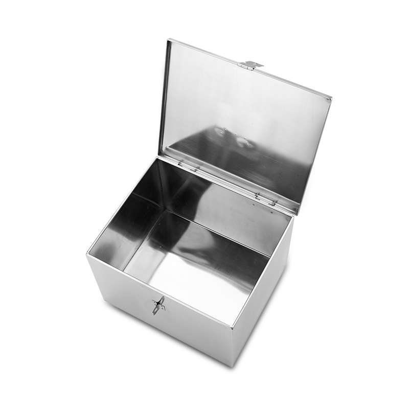 Thickened stainless steel cash box supermarket bank special cash register with lock household jewelry box