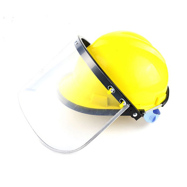 Pvc Visor Anti-Impact Mask Anti-Splash Head-Mounted Visor Anti-Chemical Acid and Alkali with Helmet Bracket Mask