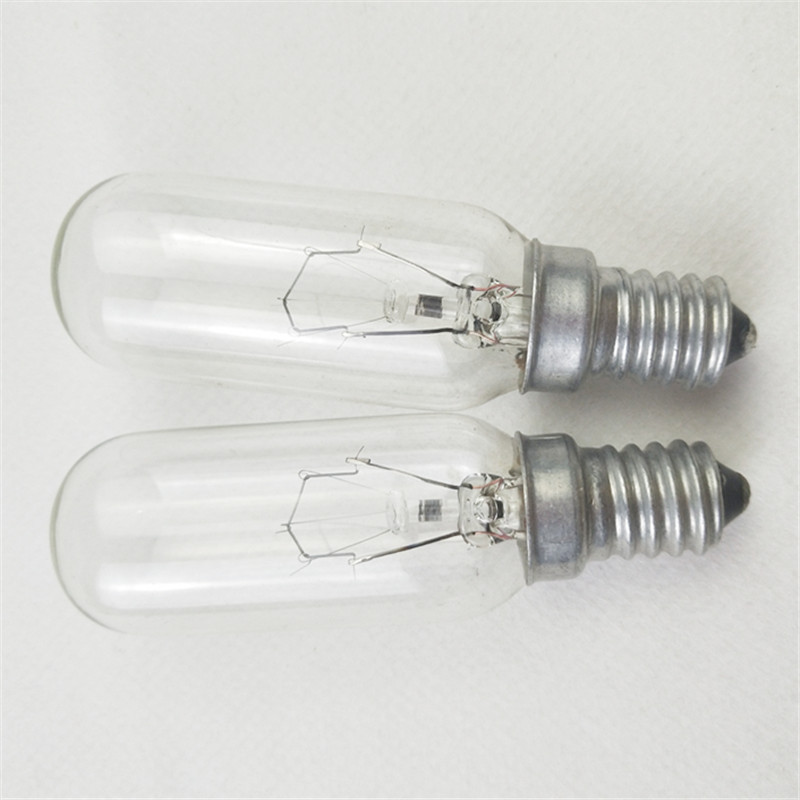 E14 Screw Refrigerator Bulb Tungsten Filament Lamp 220V/40 Cylindrical Bulb Equipment Lighting Soaked Crystal Chandelier