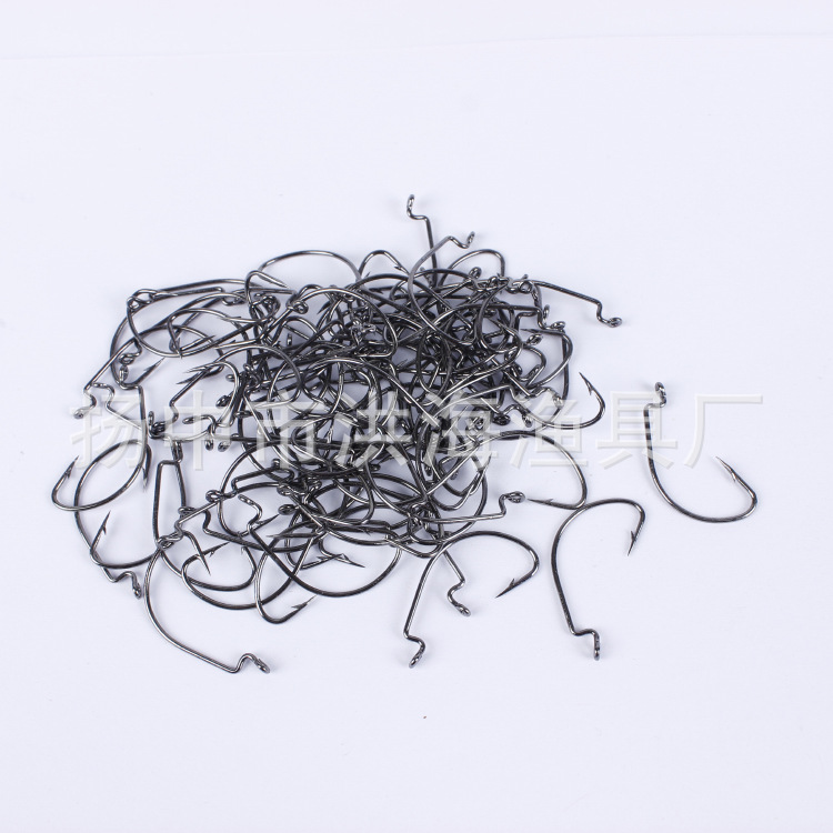 Crank hook wide belly thin strip hook flat Luya fish hook bulk fishing fishing fishing group soft bait soft worm fake bait hook wholesale