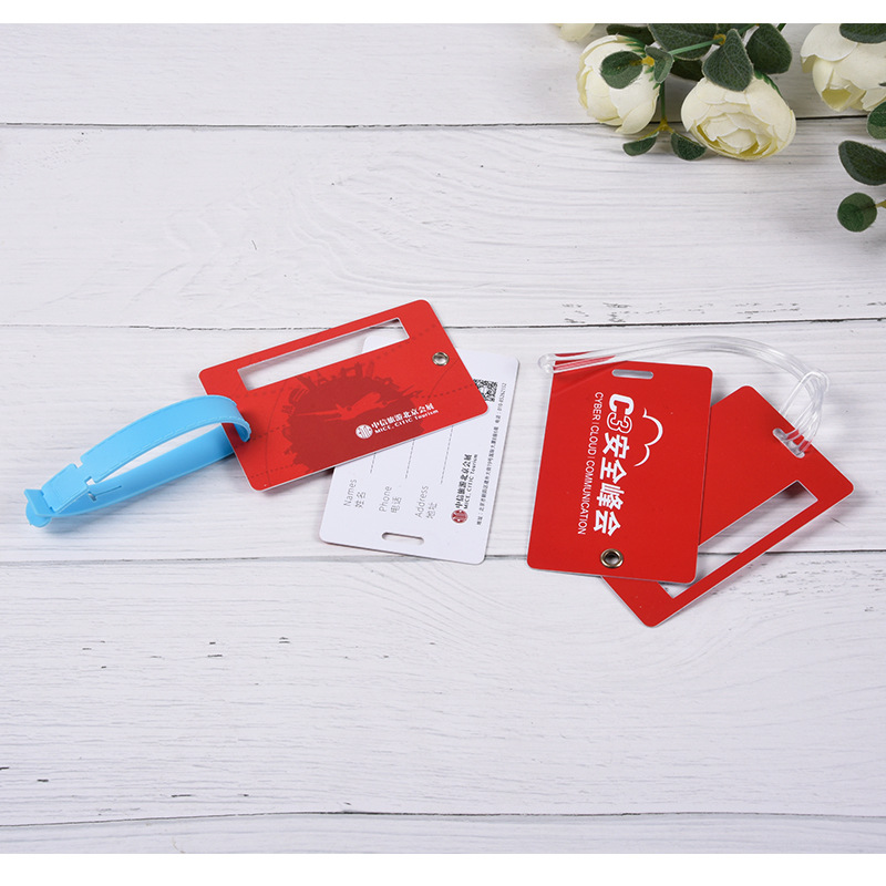 Advertising Gift Pvc Plastic Luggage Tag Custom Logo Aircraft Boarding Luggage Checked Identification Tag Luggage Tag