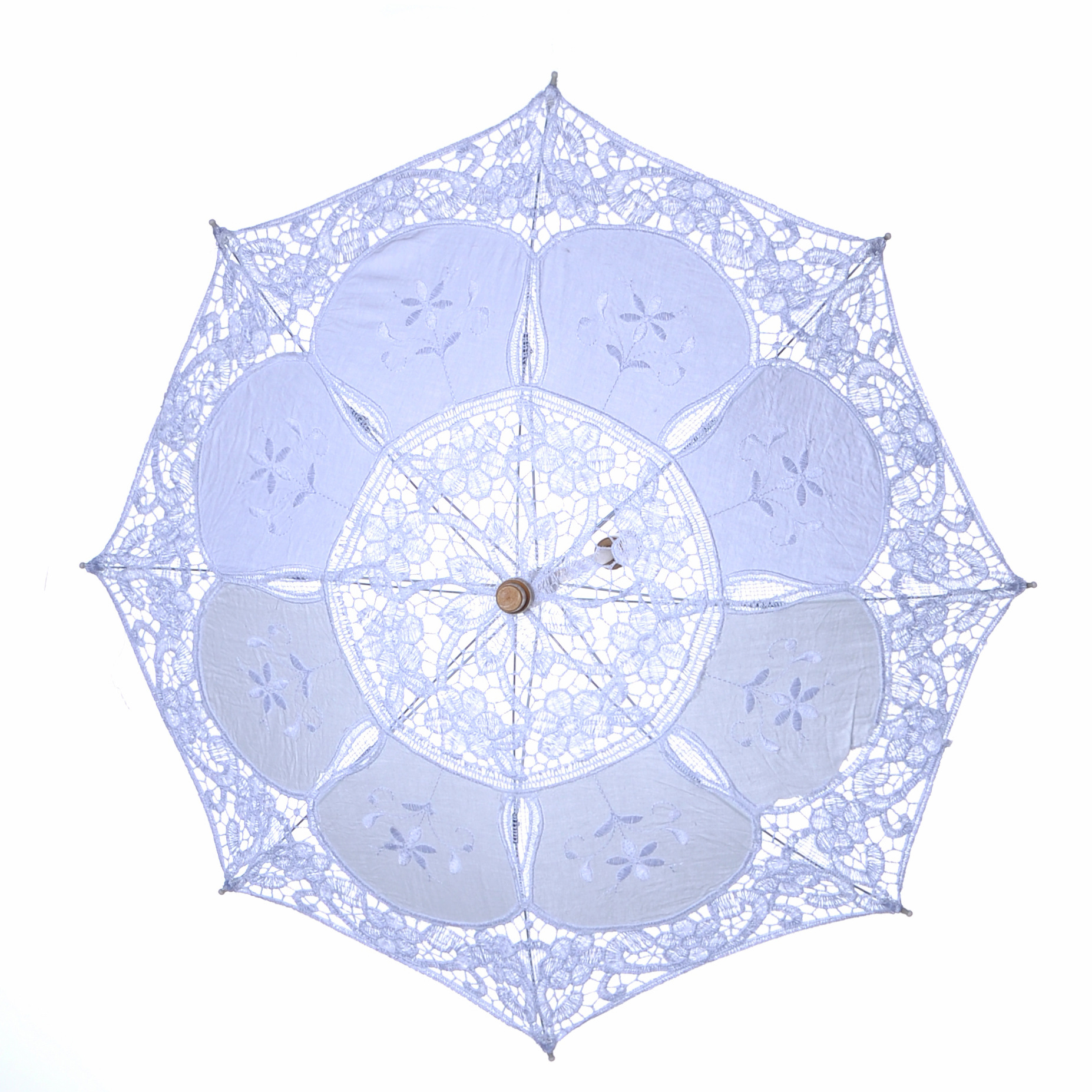 Factory wholesale handmade white decorative craft umbrella Western-style socialite stage performance lace umbrella photography bride umbrella