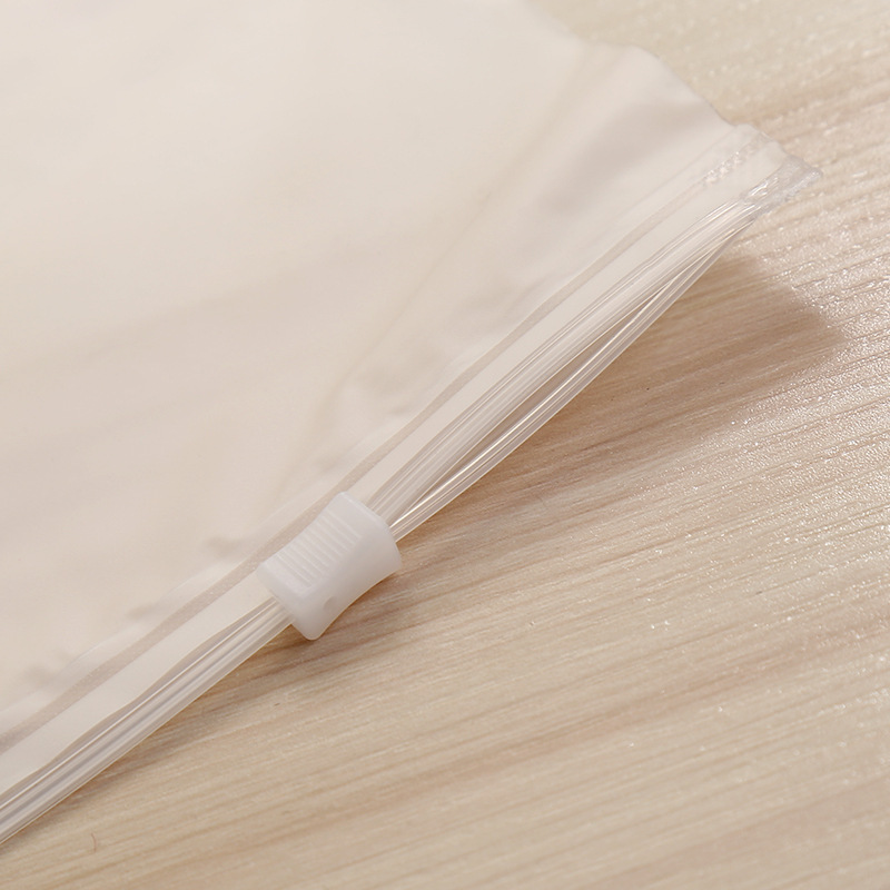 Frosted Transparent Clothing Packaging Bag Thickened Waterproof Zipper Bag Bra Underwear Socks Storage Bag Wholesale Commercial