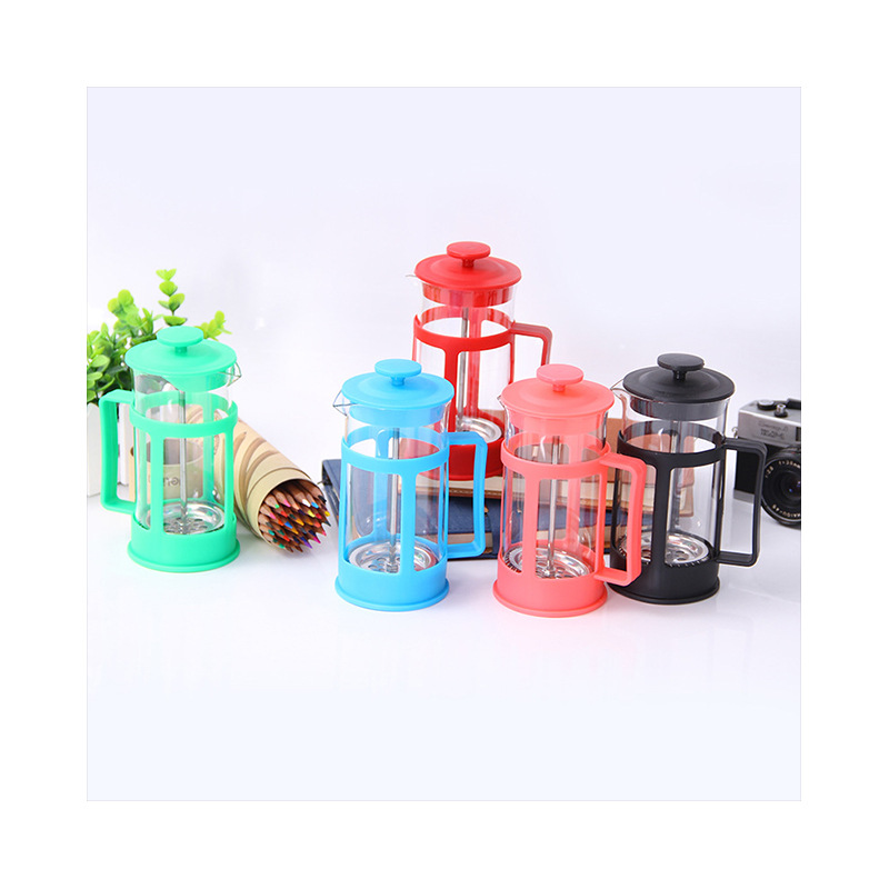 Cross-border new plastic tea maker French coffee filter pot household stainless steel filter screen French tea maker