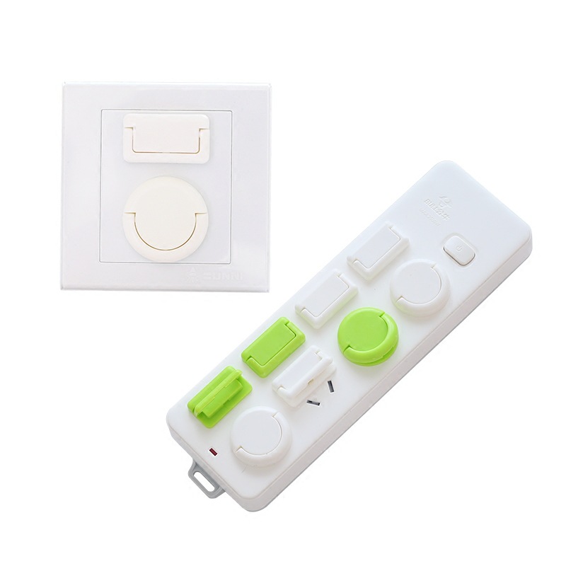 Anti-electric shock protection socket cover anti-baby anti-power contact children's protective cover baby pull ring protective cover round
