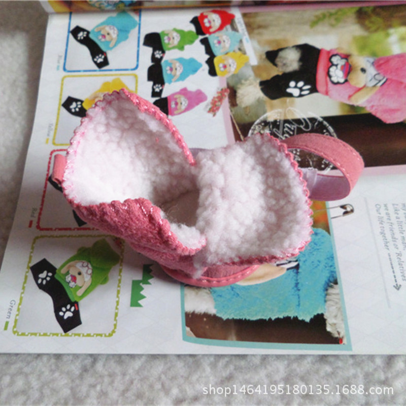 Factory direct wholesale dog shoes snow boots than bear pet dog cat Chihuahua lamb velvet dog cotton shoes pet shoes
