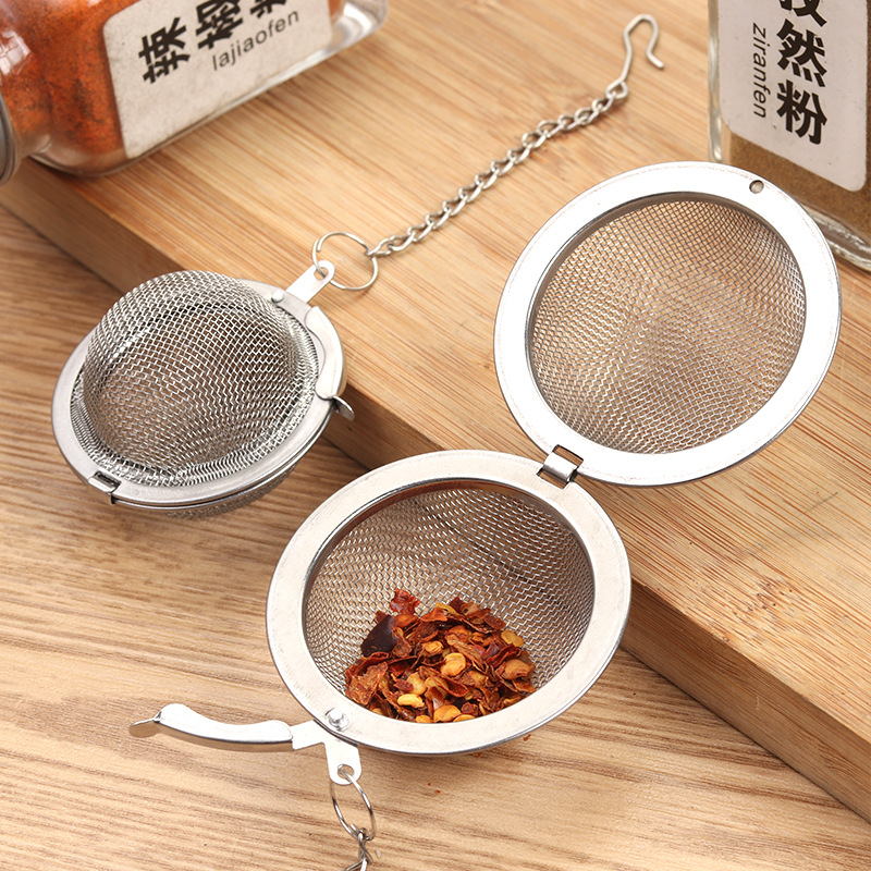 304 Mesh with Chain Stainless Steel Tea Leakage Household Soup Cooking Weibao Tea Maker Hot Pot Marinated Filtering Seasoning Ball