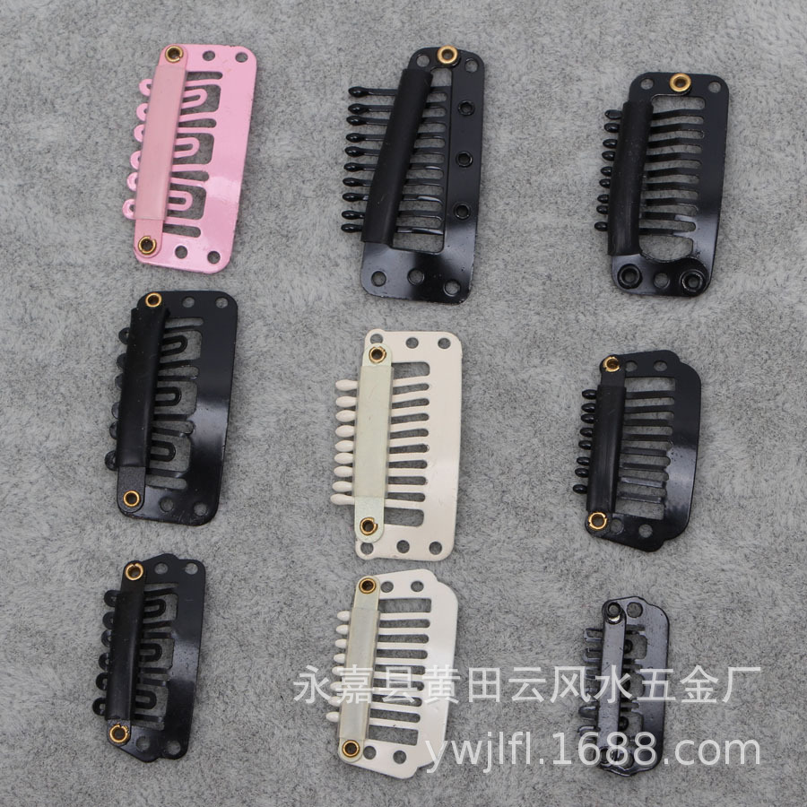 2.8-3.4cm wig clip U-shaped hair drop BB clip fetal hair clip 8 teeth real hair fixing accessories hair comb