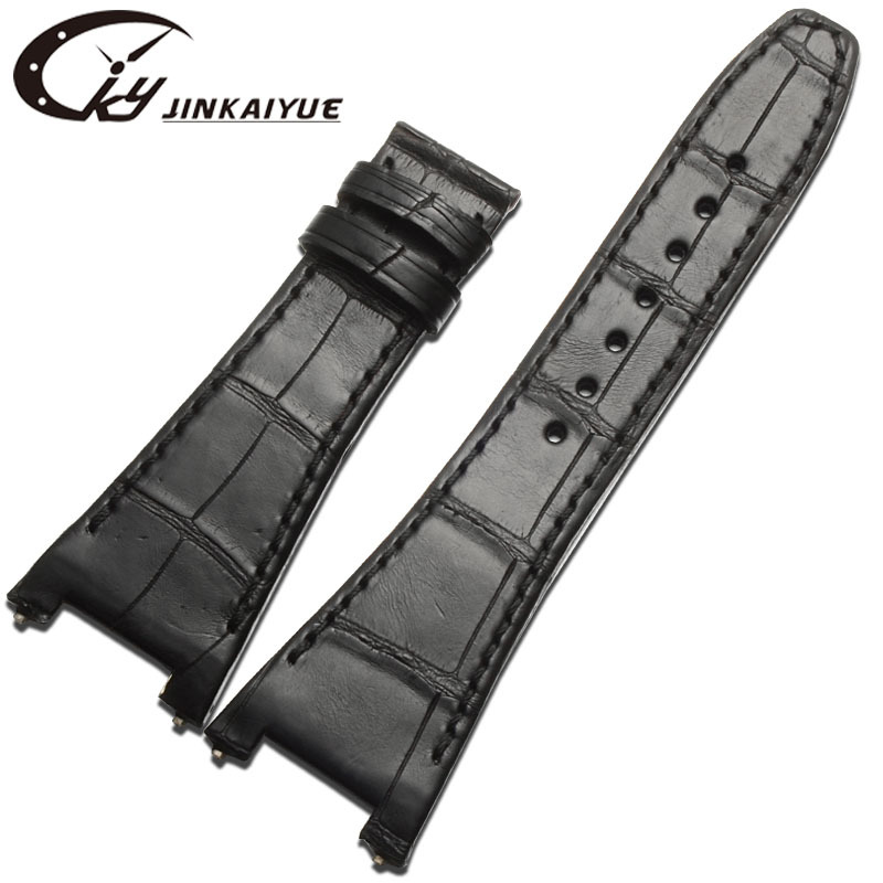 Professional order leather strap concave-convex interface double-sided crocodile skin watch chain top layer leather handmade watch strap