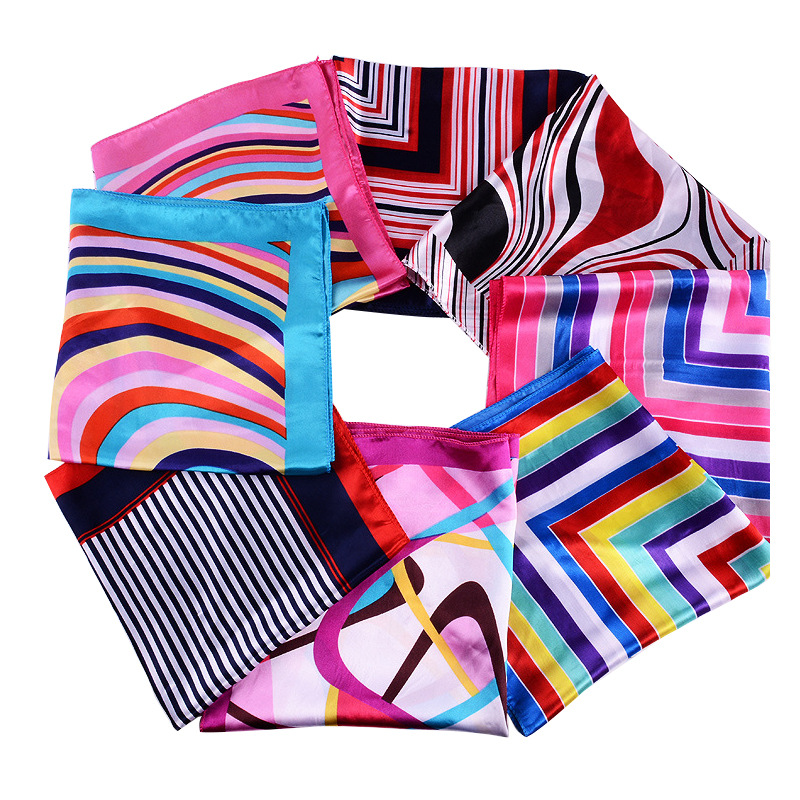 2020 new spring/summer autumn scarf women's artificial silk all-match professional small square scarf wholesale with bag all-match small scarf