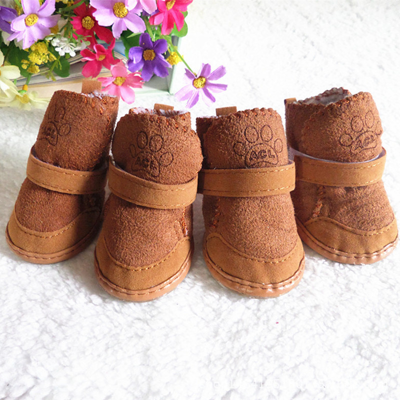 Factory direct wholesale dog shoes snow boots than bear pet dog cat Chihuahua lamb velvet dog cotton shoes pet shoes