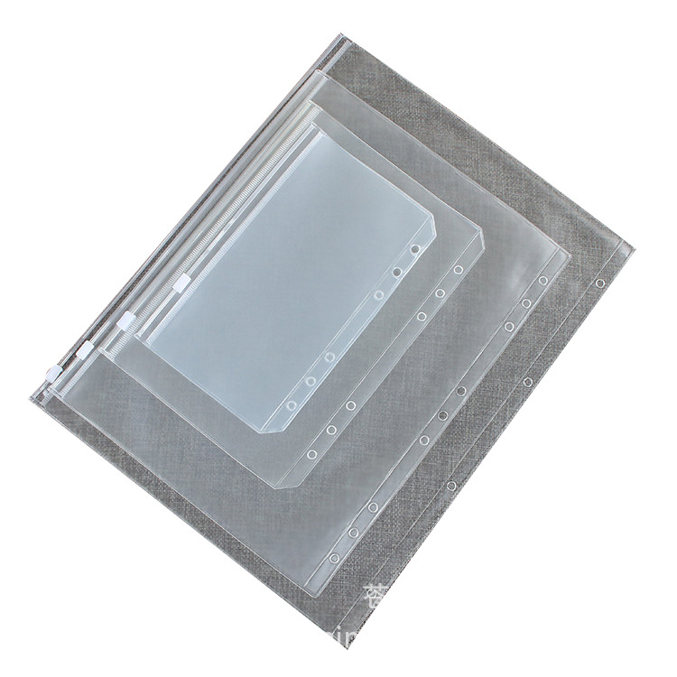 A4A5A6B5 factory direct supply Multi-specification 6-hole loose-leaf notebook zipper bag bill hand account book PVC storage bag