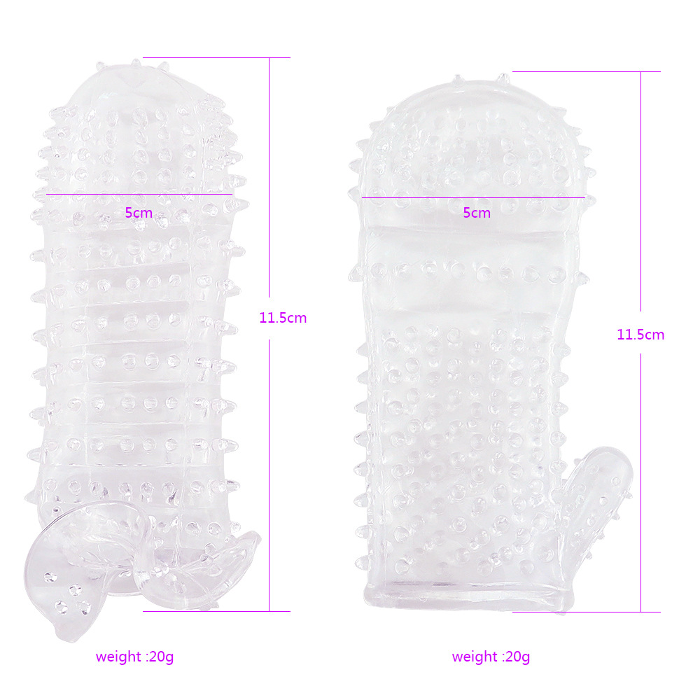 Massage Sleeve Particle Stimulation Wolf Tooth Shape Men's G-Spot Crystal Thorn Sleeve Delayed Thickening Adult Products